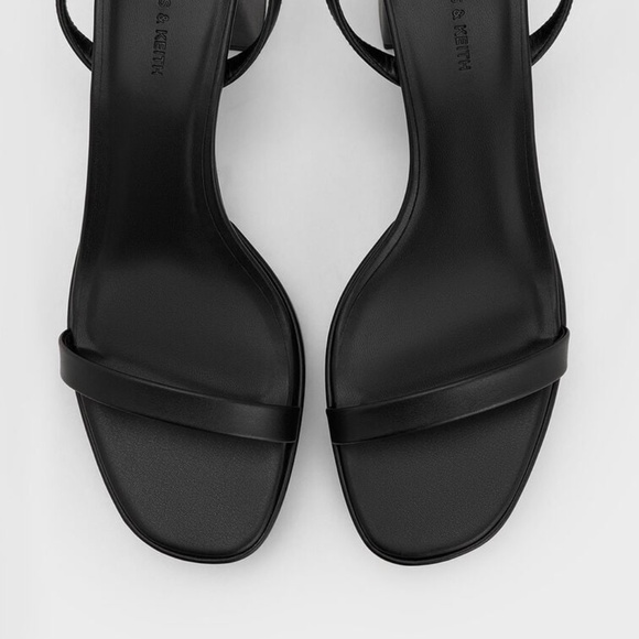 Charles & Keith Thin-Strap Block Heel Sandals - Black sz 6 - Picture 2 of 7
